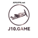 Gold logo featuring an airplane within a circle, accompanied by the text 'J10.GAME' below."