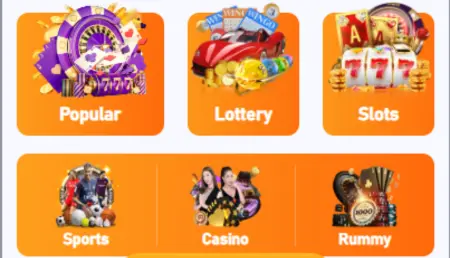 Online Gaming Platform Categories - Popular, Lottery, Slots, Sports, Casino, Rummy