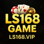 "LS168 Game advertisement featuring poker chips, playing cards, and a roulette wheel.