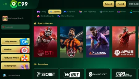 C99 online casino sports betting lobby featuring various sports games and providers.