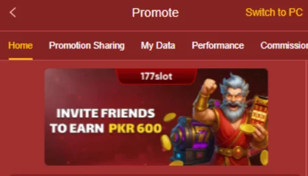 177Slot game promotion. Invite friends and earn PKR 600 bonus